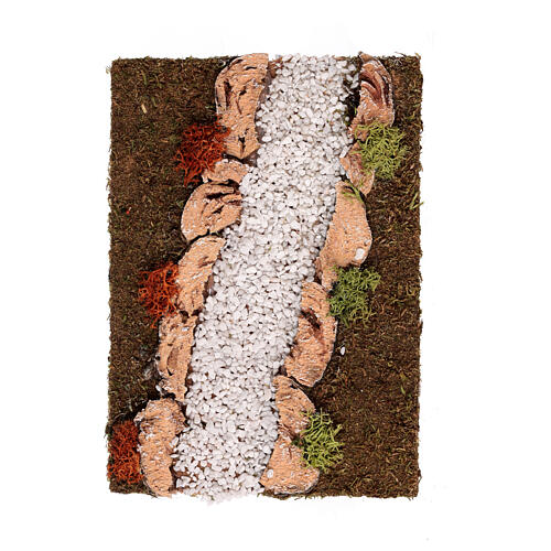 Strada componibile ghiaia bianca diagonale destra presepe 10-12 cm 1