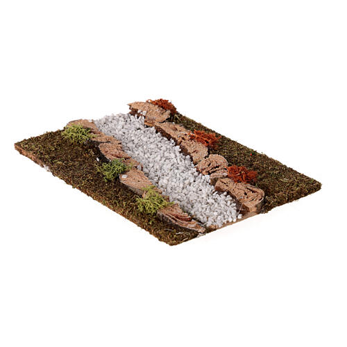 Strada componibile ghiaia bianca diagonale destra presepe 10-12 cm 2