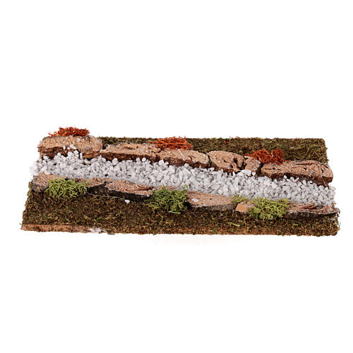 Strada componibile ghiaia bianca diagonale destra presepe 10-12 cm 4