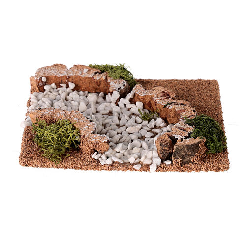 Curva camino de tierra componible piedras 15 cm belén 10-12 cm 2