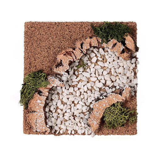 Curve modular dirt road pebbles 15 cm for 10-12 cm nativity scene 1