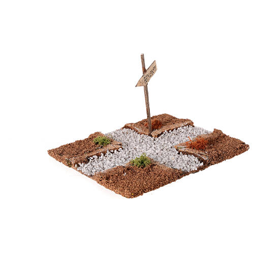 Road section: intersection on a dirt road to Bethlehem for Nativity Scene with 10-12 cm characters 3