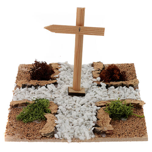 Road section: intersection on a dirt road to Bethlehem for Nativity Scene with 10-12 cm characters 1