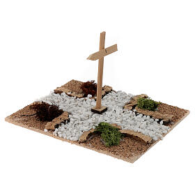 Crossroads Bethlehem road with pebbles 20 cm for 10-12 cm nativity scene