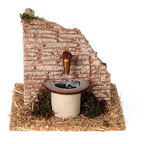 Brick wall fountain for Nativity Scene with 10 cm characters 15x15 cm