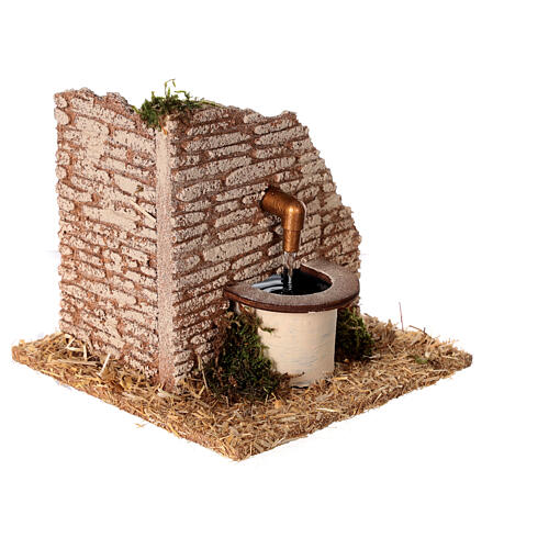 Brick wall fountain for Nativity Scene with 10 cm characters 15x15 cm 4