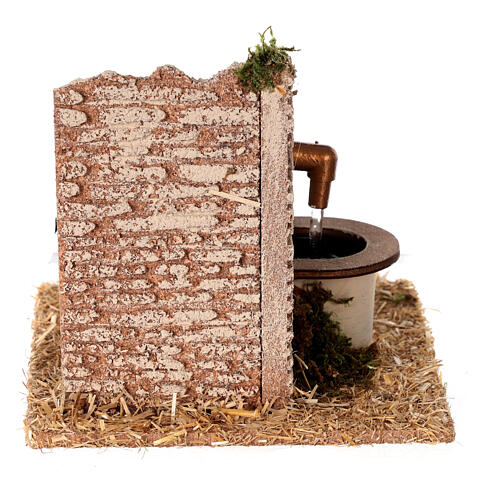 Fontanário com muro miniatura para presépio com figuras altura média 10 cm; 13x13x11 cm 3