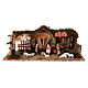 Stable with sheeps and Moranduzzo's Nativity Scene, 10 cm characters, 19th century style, 30x60x20 cm s1