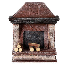 Modern fireplace without fire for Nativity Scene with 10 cm characters
