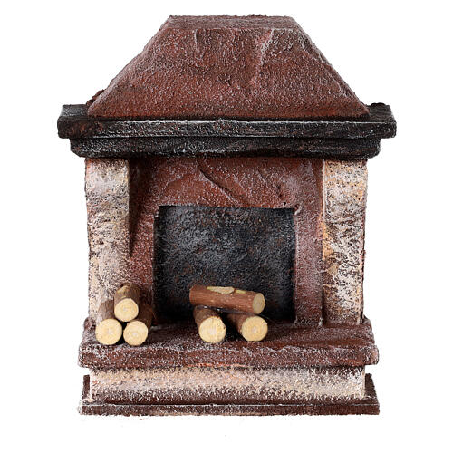 Modern fireplace without fire for Nativity Scene with 10 cm characters 1