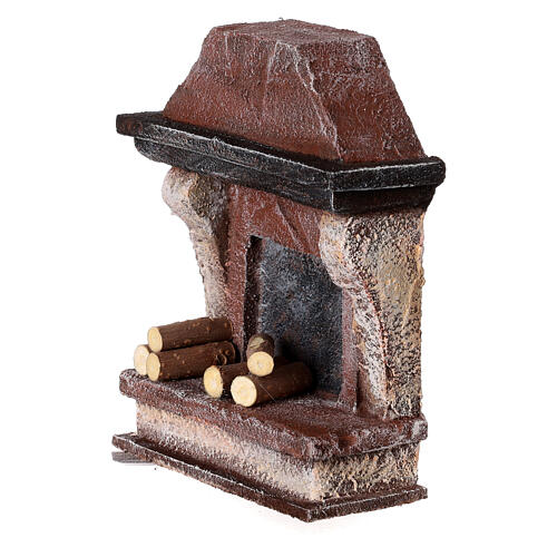 Modern fireplace without fire for Nativity Scene with 10 cm characters 2
