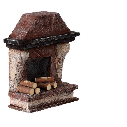 Modern fireplace without fire for Nativity Scene with 10 cm characters 3
