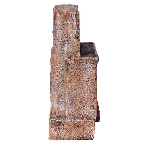 Holzkamin aus rotem Backstein für Krippe, 10-12 cm 4