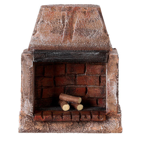 Wood and brick fireplace for Nativity Scene with 10-12 cm characters 1