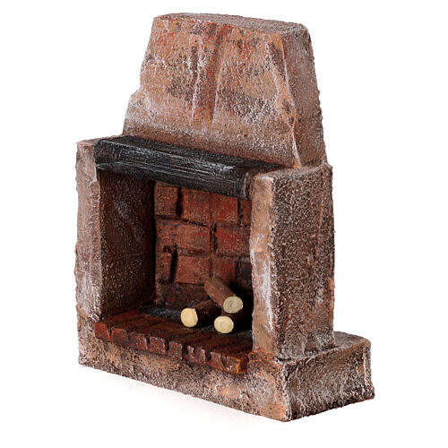 Wood and brick fireplace for Nativity Scene with 10-12 cm characters 2