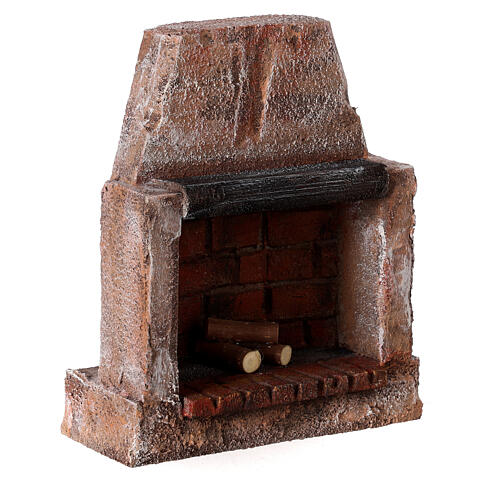 Red brick wood fireplace for 10-12 cm nativity scene 3