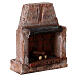 Red brick wood fireplace for 10-12 cm nativity scene s3