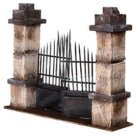Cancello con colonne presepe 10-12 cm