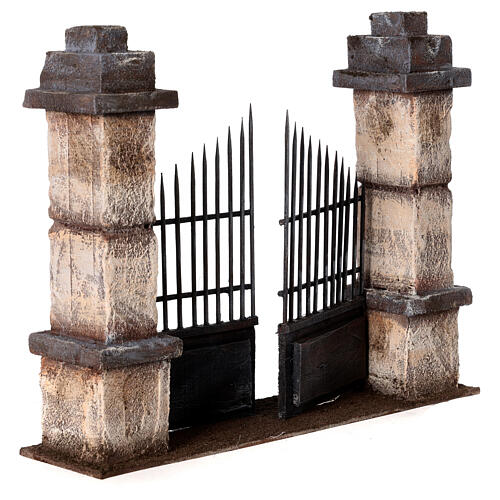 Portal com colunas miniatura para presépio com figuras altura média 10-12 cm 3