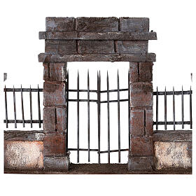 Half-open gate with low wall for Nativity Scene with 10 cm characters