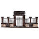 Half-open gate with low wall for Nativity Scene with 10 cm characters s1