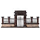 Half-open gate with low wall for Nativity Scene with 10 cm characters s6