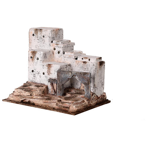 Häusergruppe in Weiß, orientalischer Stil – für 10–12 cm Krippe 2