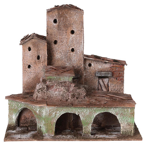 Miniature rustic village nativity 10-12 cm 1