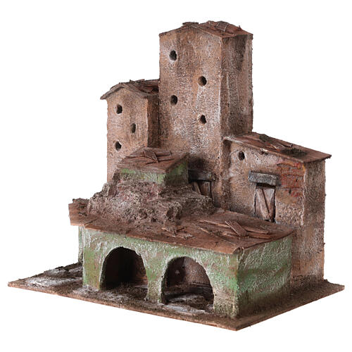 Miniature rustic village nativity 10-12 cm 2