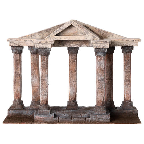 Temple columns on a wood base for Nativity Scene with 10-12 cm characters 1