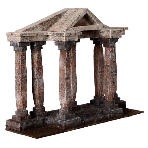 Temple columns on a wood base for Nativity Scene with 10-12 cm characters 3