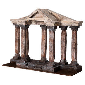 Colunata em miniatura com base de madeira para presépio com figuras de altura média 10-12 cm