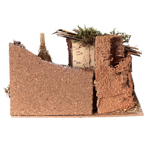 Henil con ovejas belén 8 cm 15x20x15 cm 5