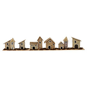 Houses for Nativity Scene with 12 cm characters, set of 6, 8x8x5 cm