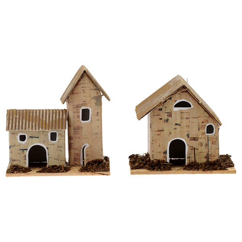 Houses for Nativity Scene with 12 cm characters, set of 6, 8x8x5 cm 3