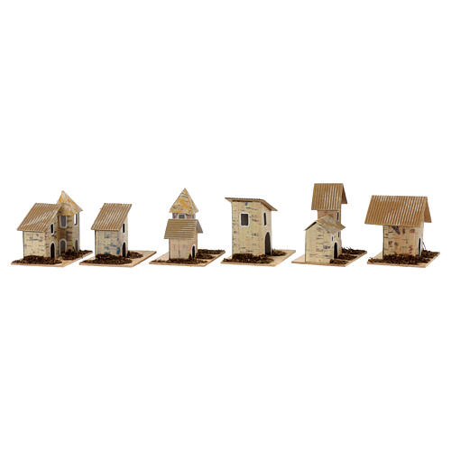 Houses for Nativity Scene with 12 cm characters, set of 6, 8x8x5 cm 5