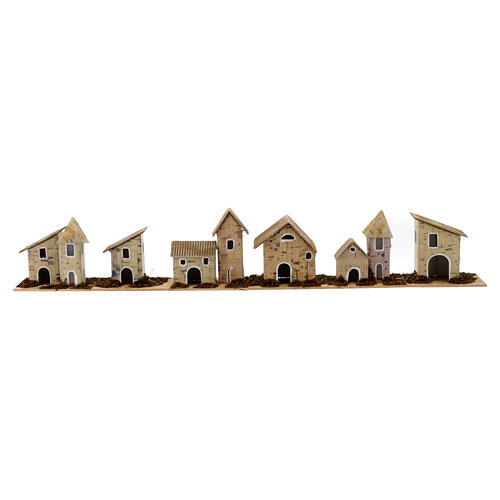 Set 6 maisons pour crèche 12 cm 8x8x5 cm 1