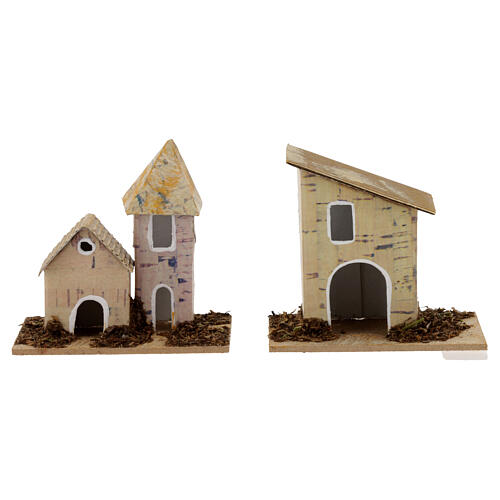 Set 6 maisons pour crèche 12 cm 8x8x5 cm 4