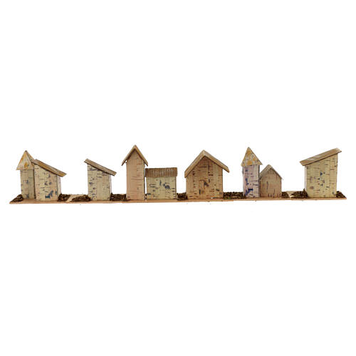 Set 6 maisons pour crèche 12 cm 8x8x5 cm 6