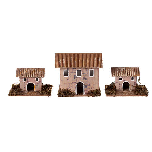 Conjunto 12 casas para presépio com figuras de 12 cm 8x8x5 cm 5