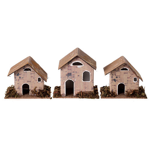 Conjunto 12 casas para presépio com figuras de 12 cm 8x8x5 cm 7