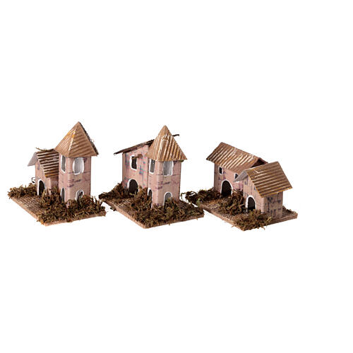 Conjunto 12 casas para presépio com figuras de 12 cm 8x8x5 cm 8
