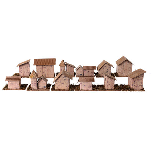 Conjunto 12 casas para presépio com figuras de 12 cm 8x8x5 cm 10
