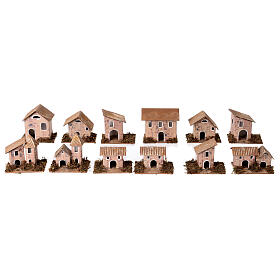 Nativity scene houses 12cm 8x8x5cm 12pc set