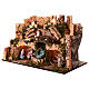 Krippenszenerie mit Heiliger Familie, Beleuchtung und Wasserfall, für 10 cm Krippe, 35x60x45 cm s9