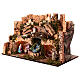 Presepe con Natività luci cascata presepe 10cm 35x60x45cm s9