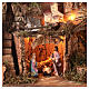 Nativity scene with lighted village waterfall 10cm 35x60x45cm s2