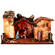 Stable for Nativity Scene with 10 cm characters and lights 25x50x30 cm s1