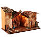 Stable for Nativity Scene with 10 cm characters and lights 25x50x30 cm s4