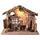 Stable with hayloft and lights for Nativity Scene with 20 cm characters 45x60x35cm cm s1